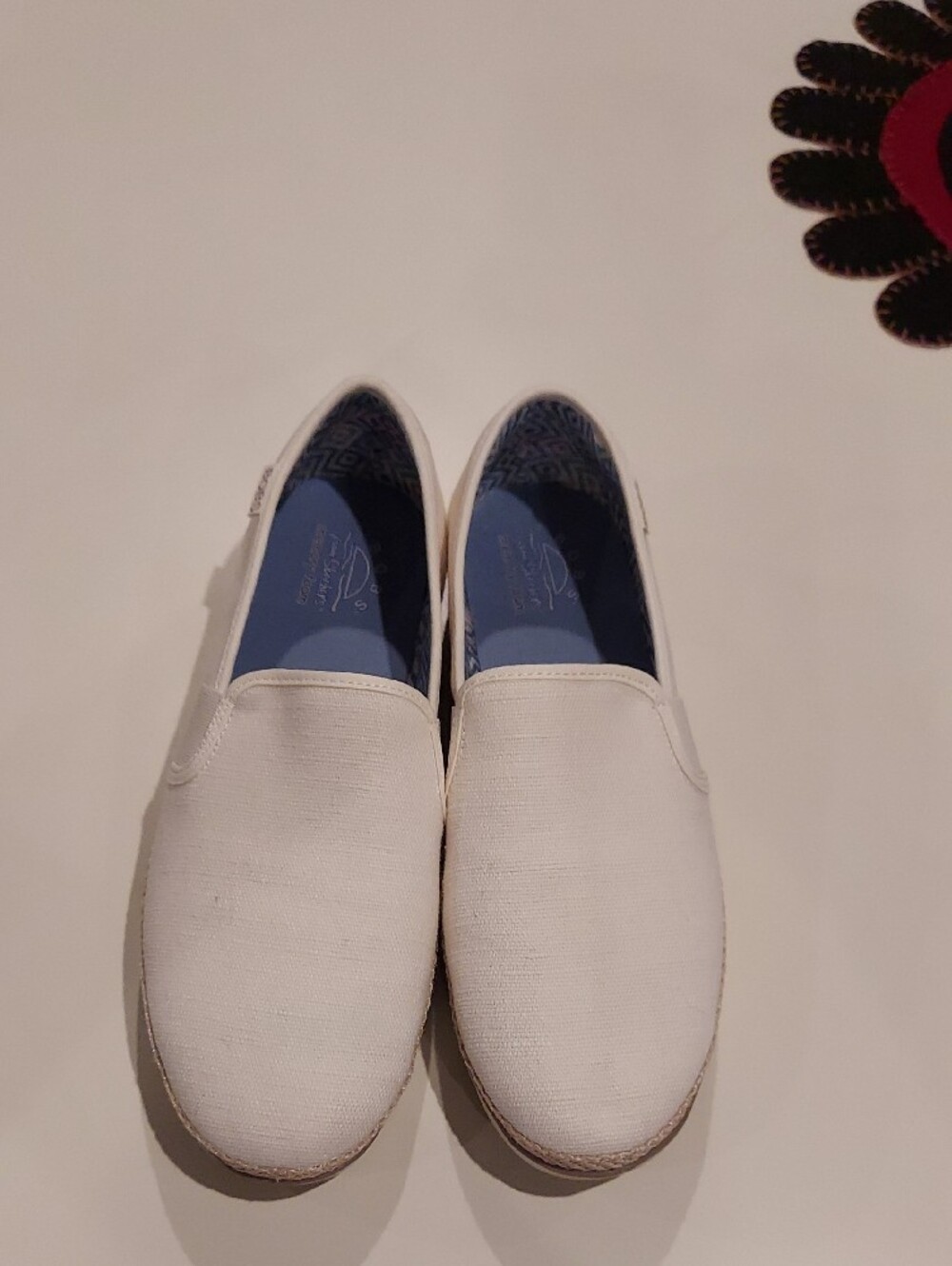 Skechers BOBS Women's Fexpadrille LO White Canvas Slip-On Loafers - Picture 5 of 10